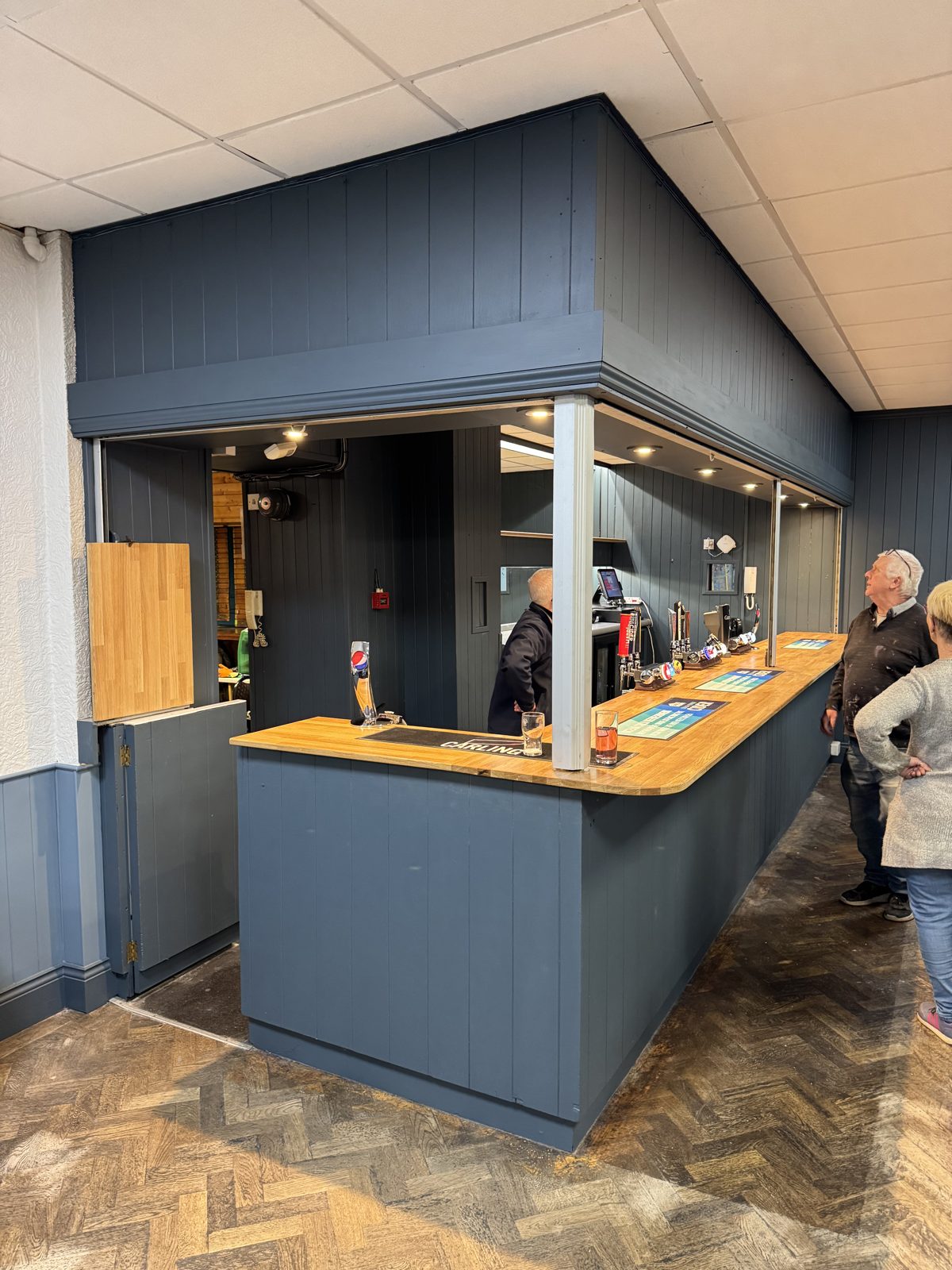 Hand-built bar with solid oak top