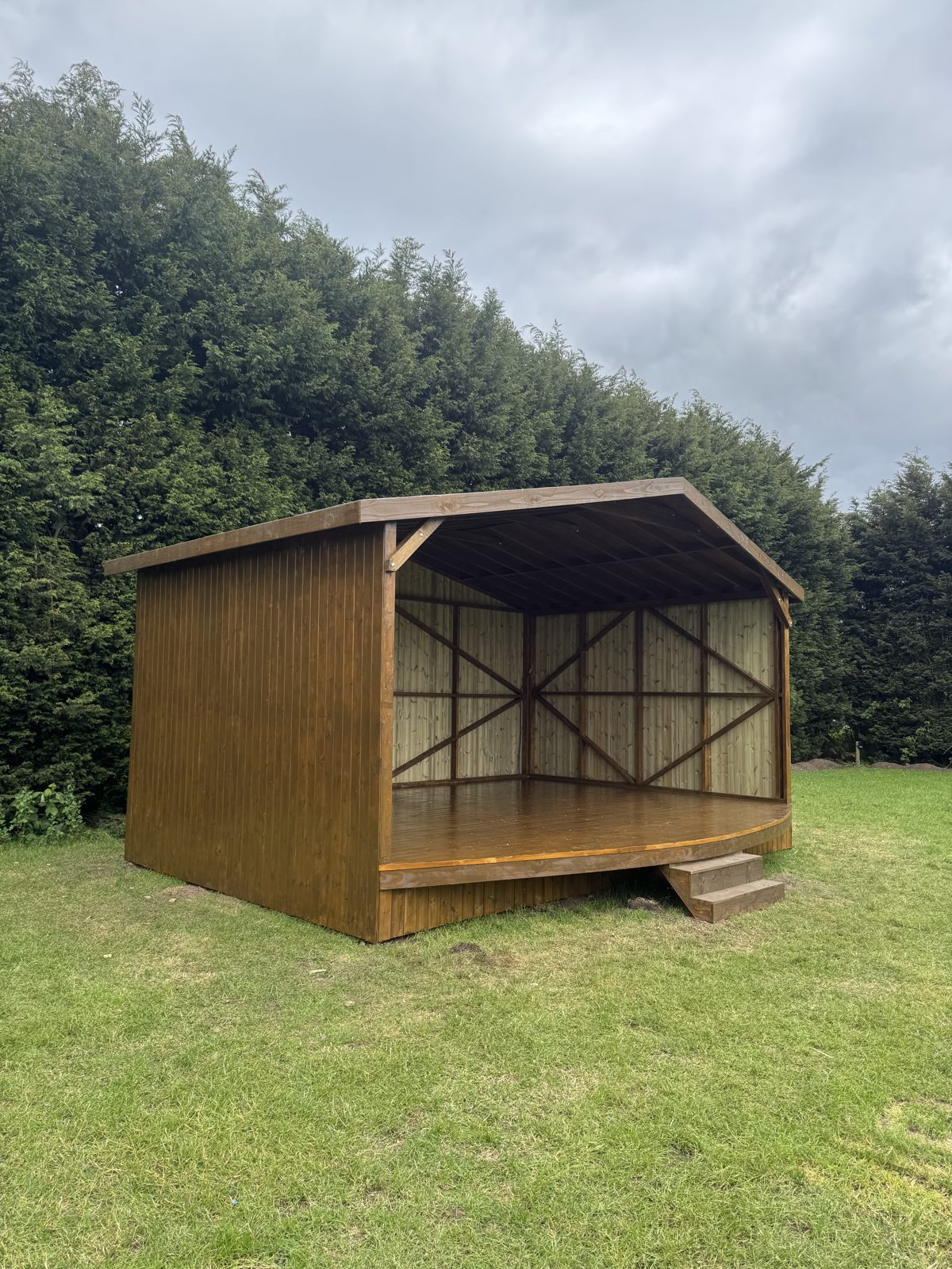 Freestanding timber outdoor stage